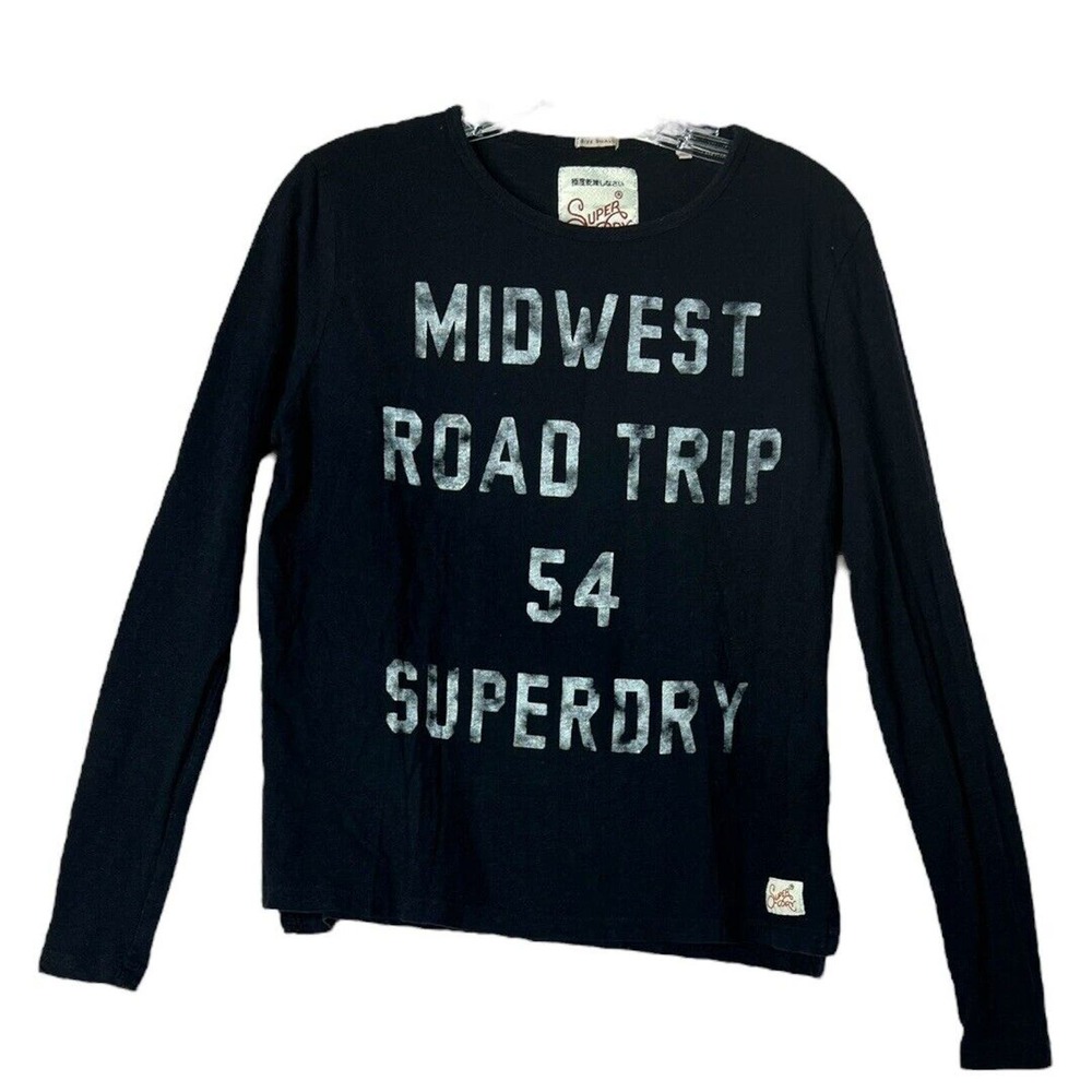 Superdry Shirt Womens Small Black White Lettering‎ Colorado Graphic Tee Casual